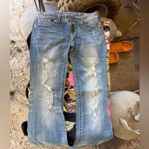 Miss Me Light Blue Distressed Boot Cut Jeans